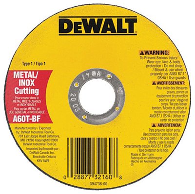 DeWalt 4-1/2 in. D X 7/8 in. Aluminum Oxide Metal Cut-Off Wheel 1 Pc